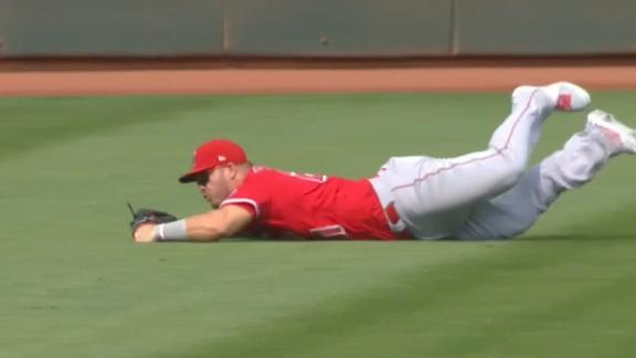 Trout Drives In 3 Runs Makes Diving Catch As Angels Top As Abc7 San Francisco