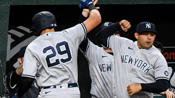 CLEVELAND, OH - APRIL 25: Gio Urshela (29) of the New York Yankees