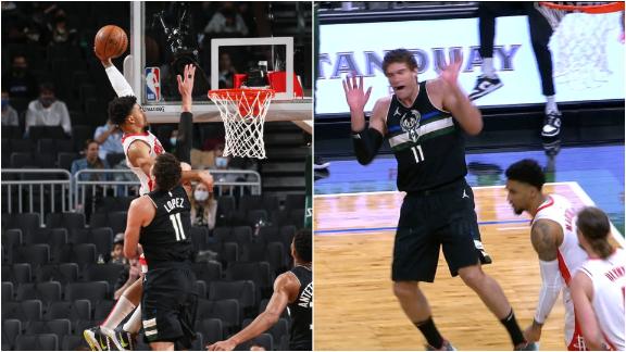 K-Mart Jr. scares Brook Lopez with this dunk
