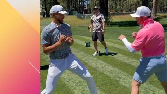 Steph, Canelo have a sparring match on the golf course