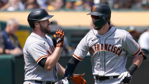 Giants 3B Longoria has broken hand after being hit by pitch