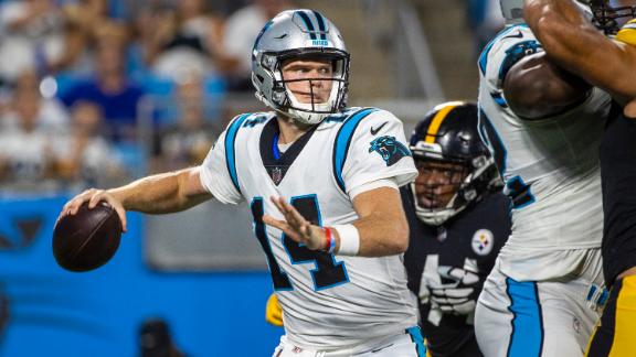 Darnold throws 2 TDs, Panthers smother Steelers backups 34-9