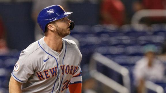 Mets ride Pete Alonso, Carlos Carrasco's big nights to rout of Marlins