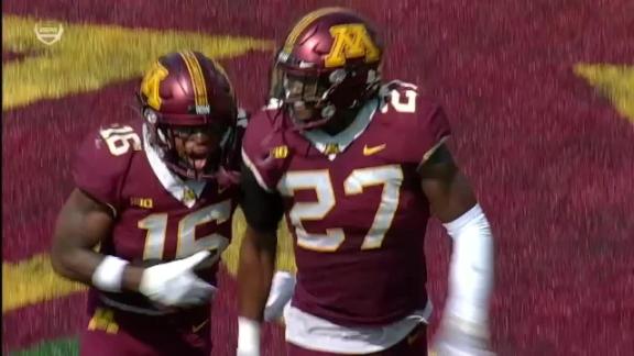 Minnesota running back Treyson Potts runs against Miami-Ohio during the  second half of an NCAA college football game on Saturday, Sept. 11, 2021,  in Minneapolis. Minnesota won 31-26. (AP Photo/Craig Lassig Stock