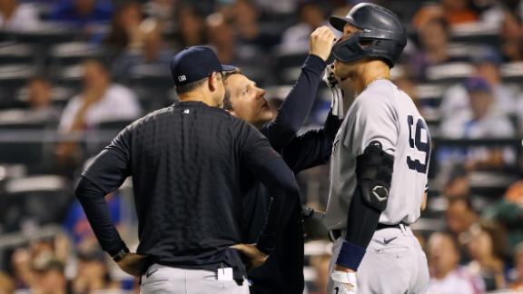 Yanks' Judge leaves in 3rd inning vs Mets with dizziness
