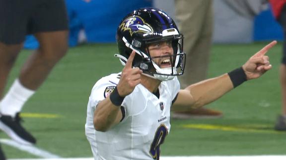 Ravens stun Lions on fourth-and-19 conversion, Tucker's NFL-record 66-yard FG
