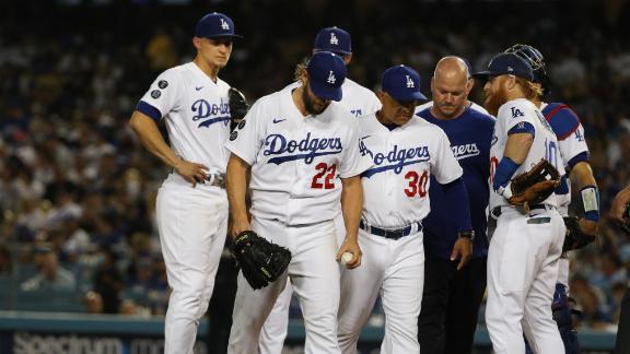 Clayton Kershaw pulled early after injury vs. Brewers