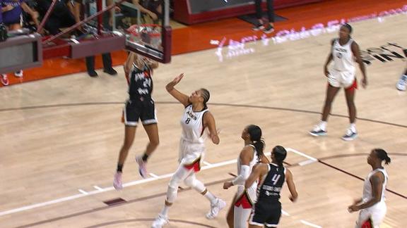 Brianna Turner puts in 2 alley-oop layups early