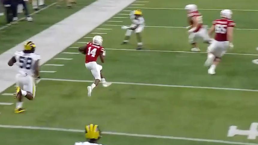 Daxton Hill dives for INT vs. Nebraska - ESPN Video