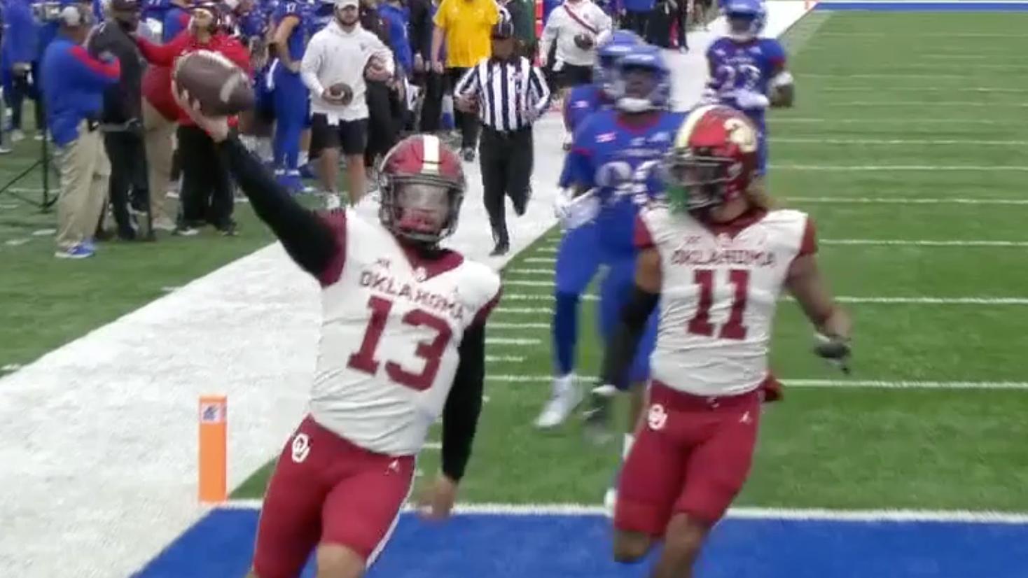 3 Oklahoma vs Kansas  College Football Highlights 