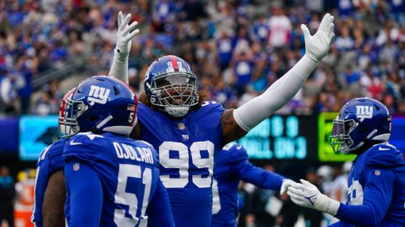 Jones passing and catching, Giants D spark win over Panthers - The San  Diego Union-Tribune