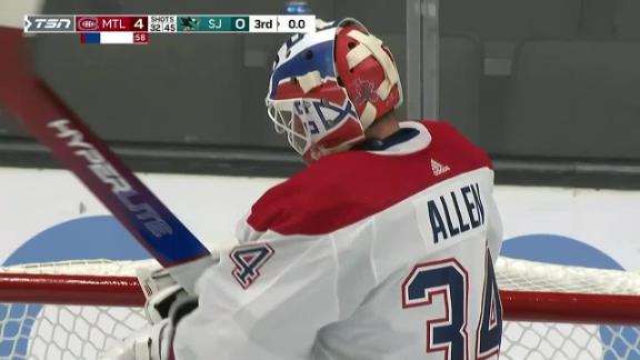Allen earns SO, Canadiens end lengthy skid in San Jose 4-0 - ABC7 San  Francisco