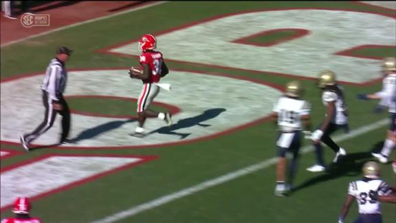 Georgia DL Jordan Davis scores a touchdown vs Charleston Southern 