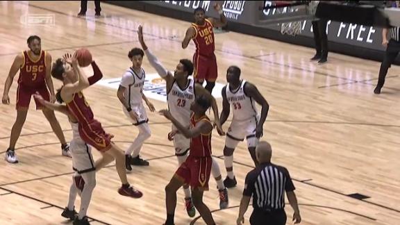 USC's Peterson hits circus shot while being fouled