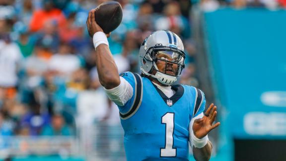 Cam Newton throws two interceptions in loss to Dolphins