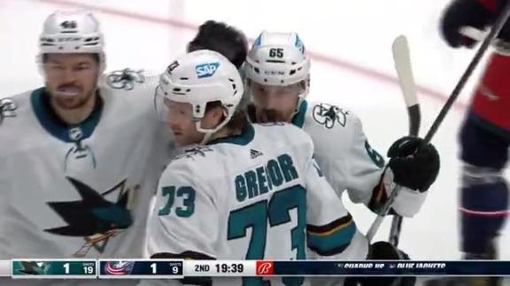 Sharks and Blue Jackets trade back-to-back goals