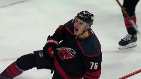 Hurricanes score twice in 57 seconds to put the game on ice