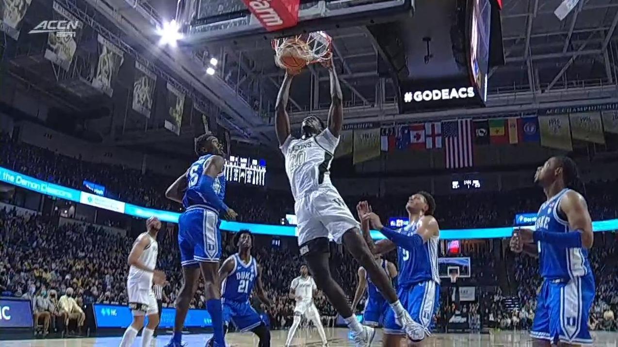 Khadim Sy throws down huge flush for Wake Forest