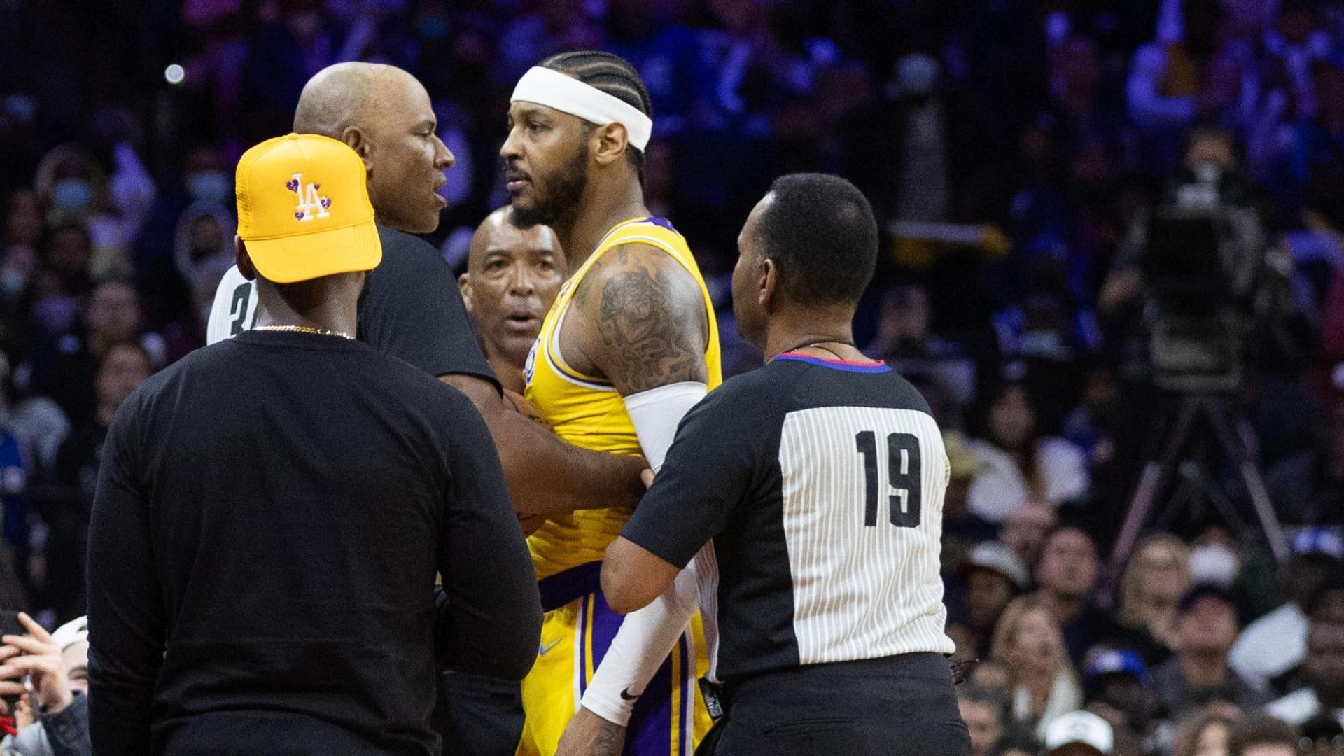 Fan ejected after altercation with Melo