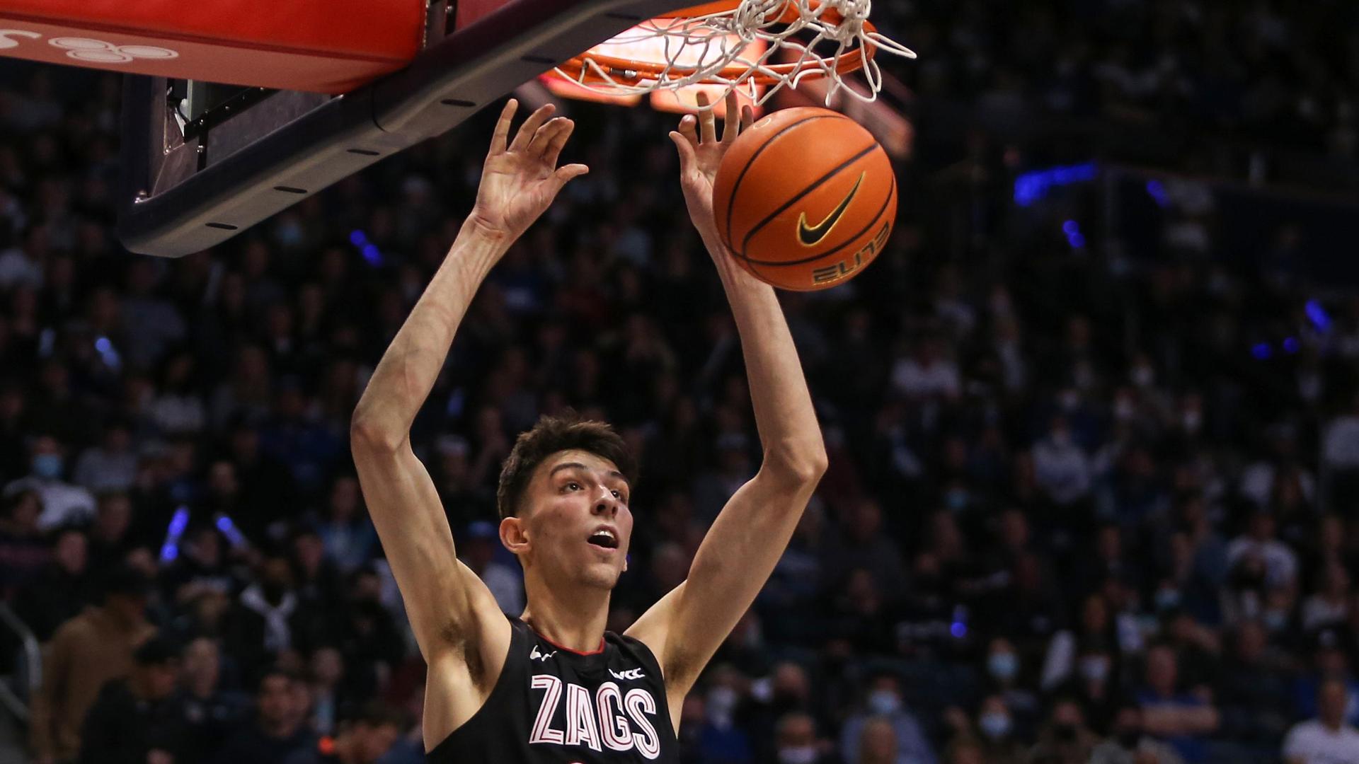 Gonzaga's Chet Holmgren puts on dunk show, scores season-high 18 points in  Bellarmine blowout