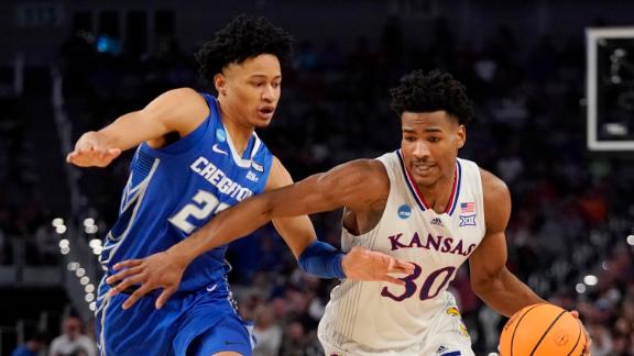 Kansas grabs huge dunk and block in final minute to defeat Creighton