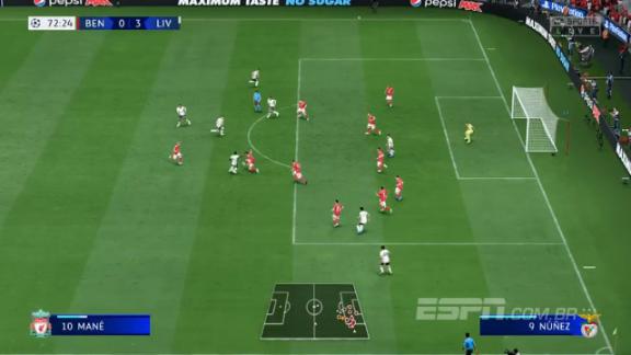 Mané faz golaço, Liverpool dá show e atropela o Benfica em simulação da  Champions no Fifa 22 - ESPN