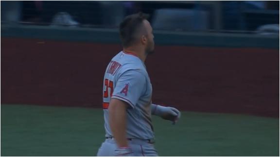 Mike Trout leaves game after getting hit on the hand