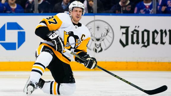 Sidney Crosby leaves game after taking big hit