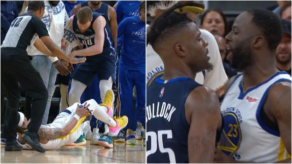 Warriors, Mavs get chippy in the second quarter