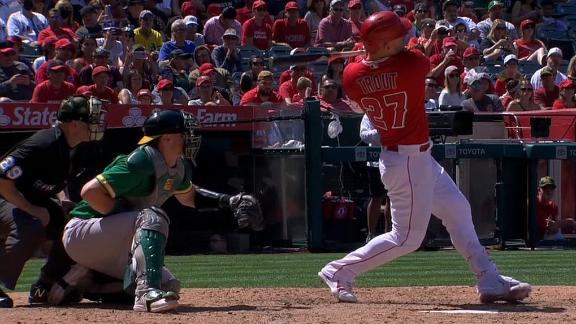 Mike Trout's 12th HR extends the Angels' lead in the 7th