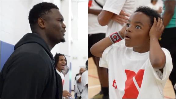 Drew Brees gives signed Saints jersey to Pelicans' Zion Williamson