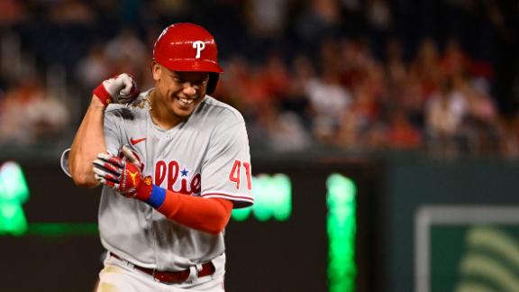 Schwarber hits 2 homers as Phils thump Nats, 12th win in 14 - WTOP