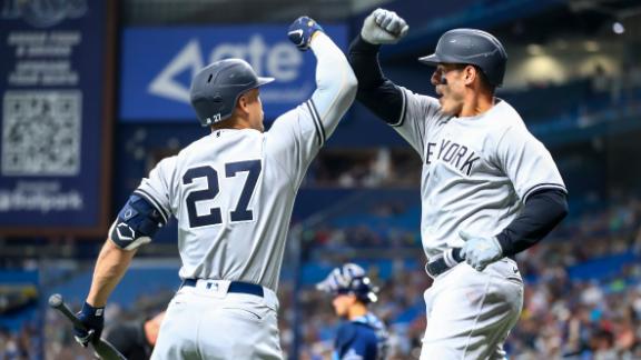Cole no-hit bid into 8th, Yanks beat Rays 4-2 for 50th win