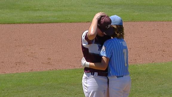 Oklahoma little league batter consoles tearful opposing pitcher after being  hit in head during LLWS qualifier - ESPN