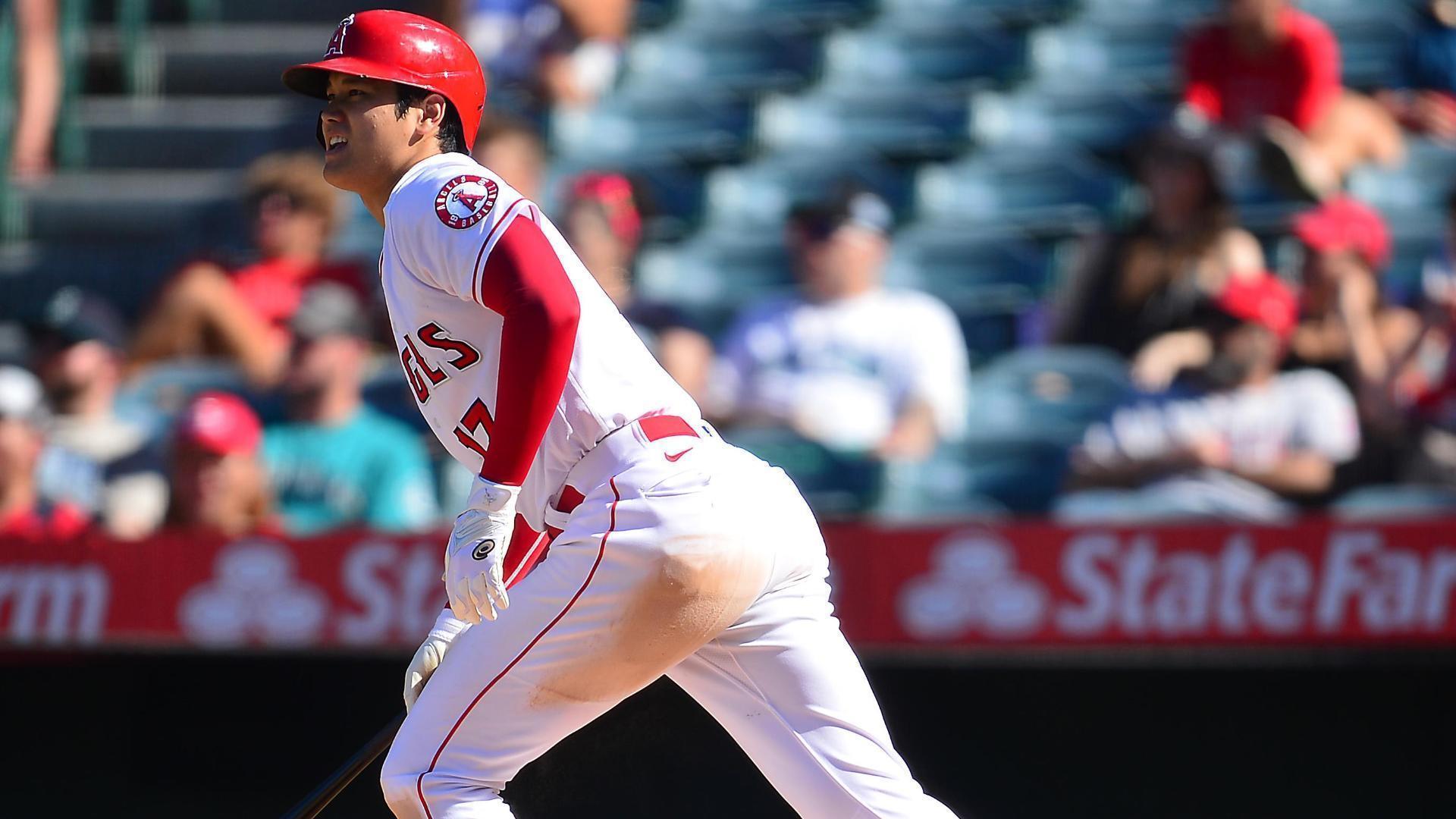 Shohei Ohtani of the Los Angeles Angels hit a solo home run in the third  inning of a baseball game against the Seattle Mariners on June 25, 2022, at  Angel Stadium in