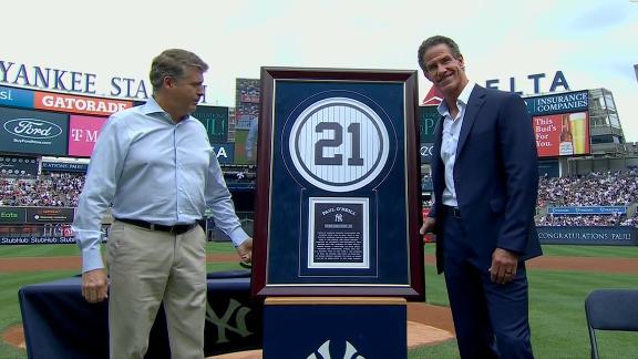 New York Yankees retire Paul O'Neill's No. 21; GM Brian Cashman, owner Hal  Steinbrenner booed by fans - ABC7 New York