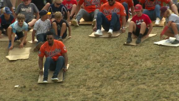 Red Sox enjoy sliding, meeting youth players at Little League Classic