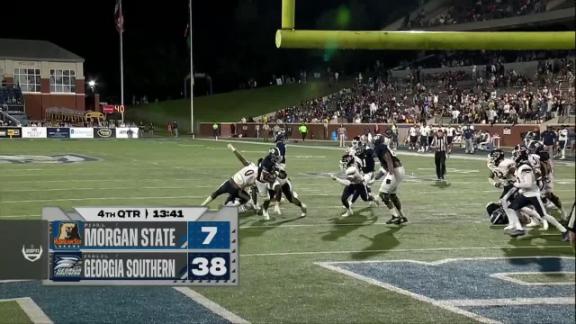 Georgia Southern Eagles running back Jalen White darts downfield for  29-yard rush