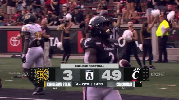 Cincinnati Bearcats cruise to 63-10 win over Kennesaw State in