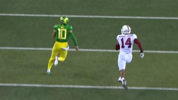 Oregon QB Bo Nix 80 Yard TD Run vs Stanford