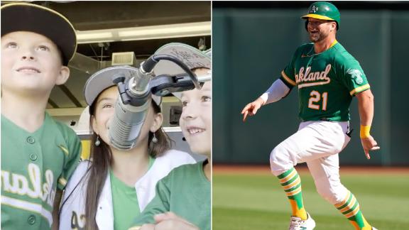 A's surprise players with pregame family introductions