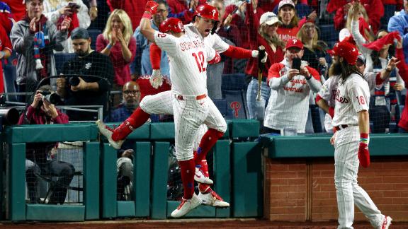 2022 World Series: Phillies blast five home runs in Game 3 to tie record,  beat Astros, 7-0, to take 2-1 lead 