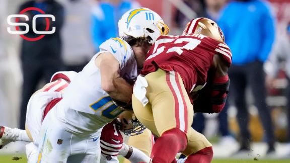 49ers LB Dre Greenlaw fined for hit on Chargers QB Justin Herbert