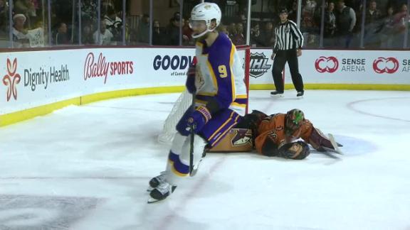 Coyotes head coach Andre Tourigny, on goalie Karel Vejmelka