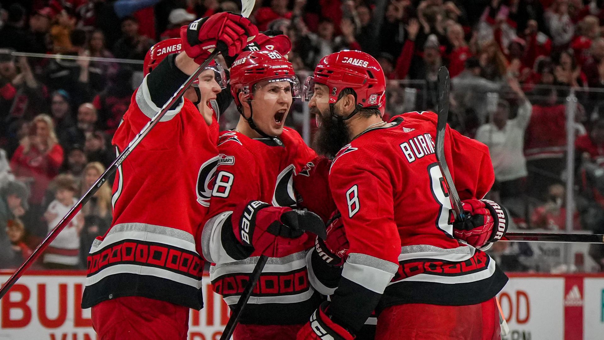 Aho scores on power play in OT, Hurricanes rally past Kings