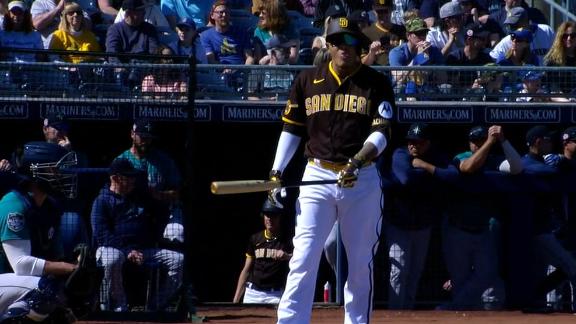 Manny Machado of the San Diego Padres gets ready in the batters box