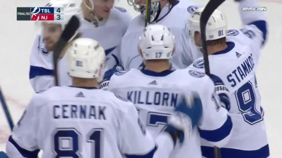 Stamkos Scores Twice Lightning Beat Devils 4 3 In Shootout Abc7 New York