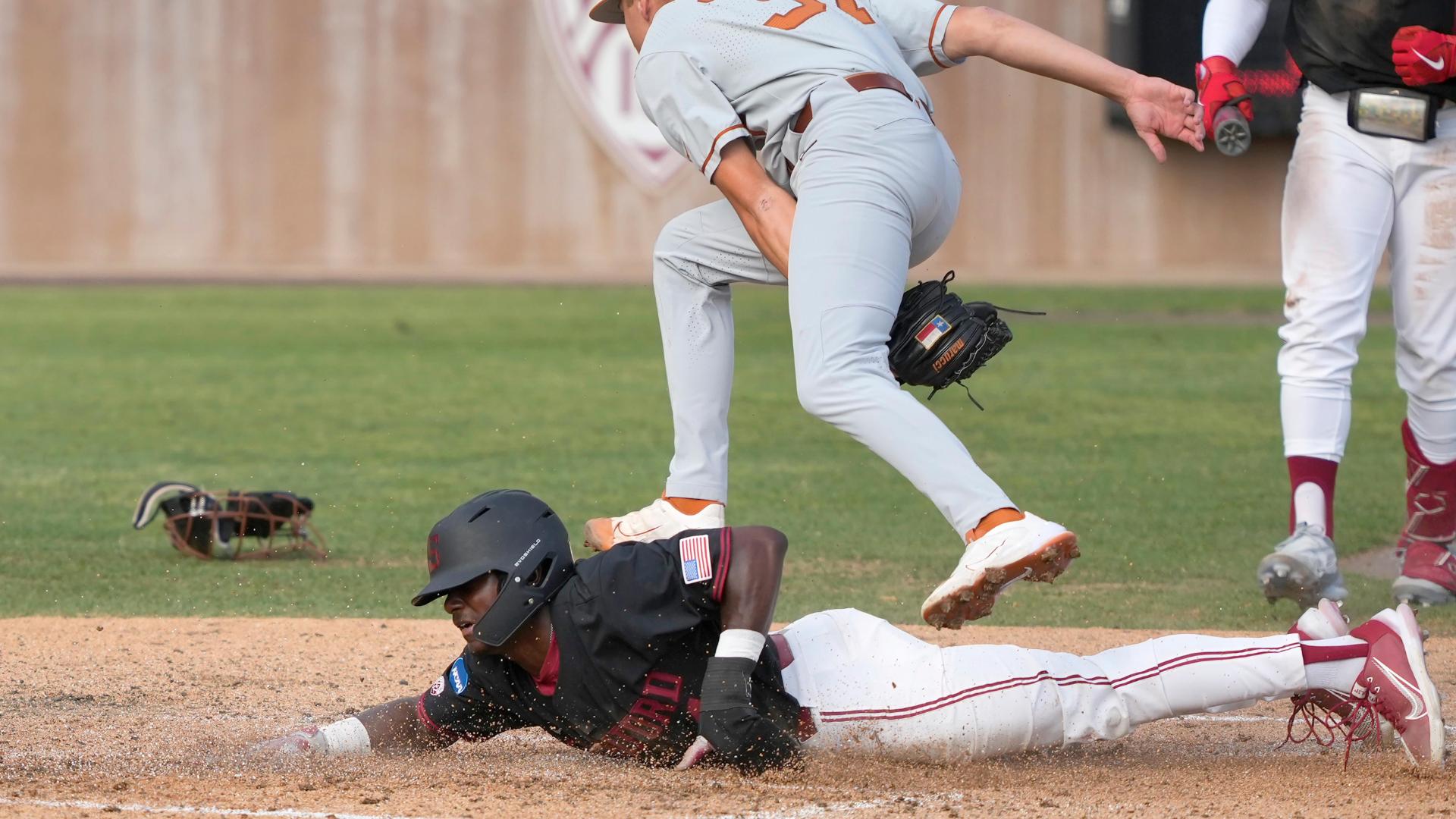 Texas rallies in the 9th inning to take Game 1 of the Stanford Super  Regional