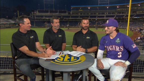 LSU's White breathlessly describes his walk-off homer - ESPN Video