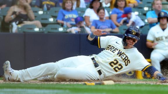 Jahmai Jones delivers 3-run double in 1st big league appearance since '21  in Brewers' win over Cubs